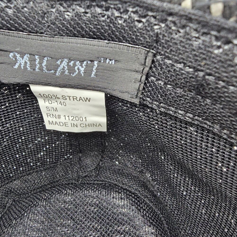 Men’s Milani Hat Designed in Italy 100% Straw Hat Size s/m Black/grey - Picture 5 of 6